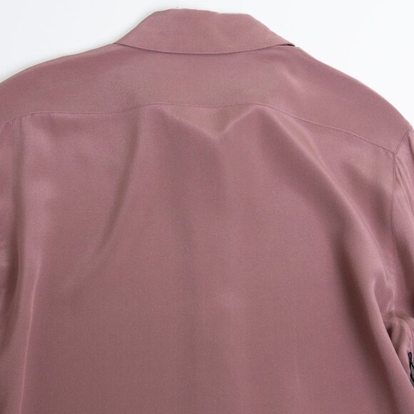 Aritzia Babaton Academy 100% Silk Blouse Button Up Red Willow Mauve Pink - Picture 8 of 13